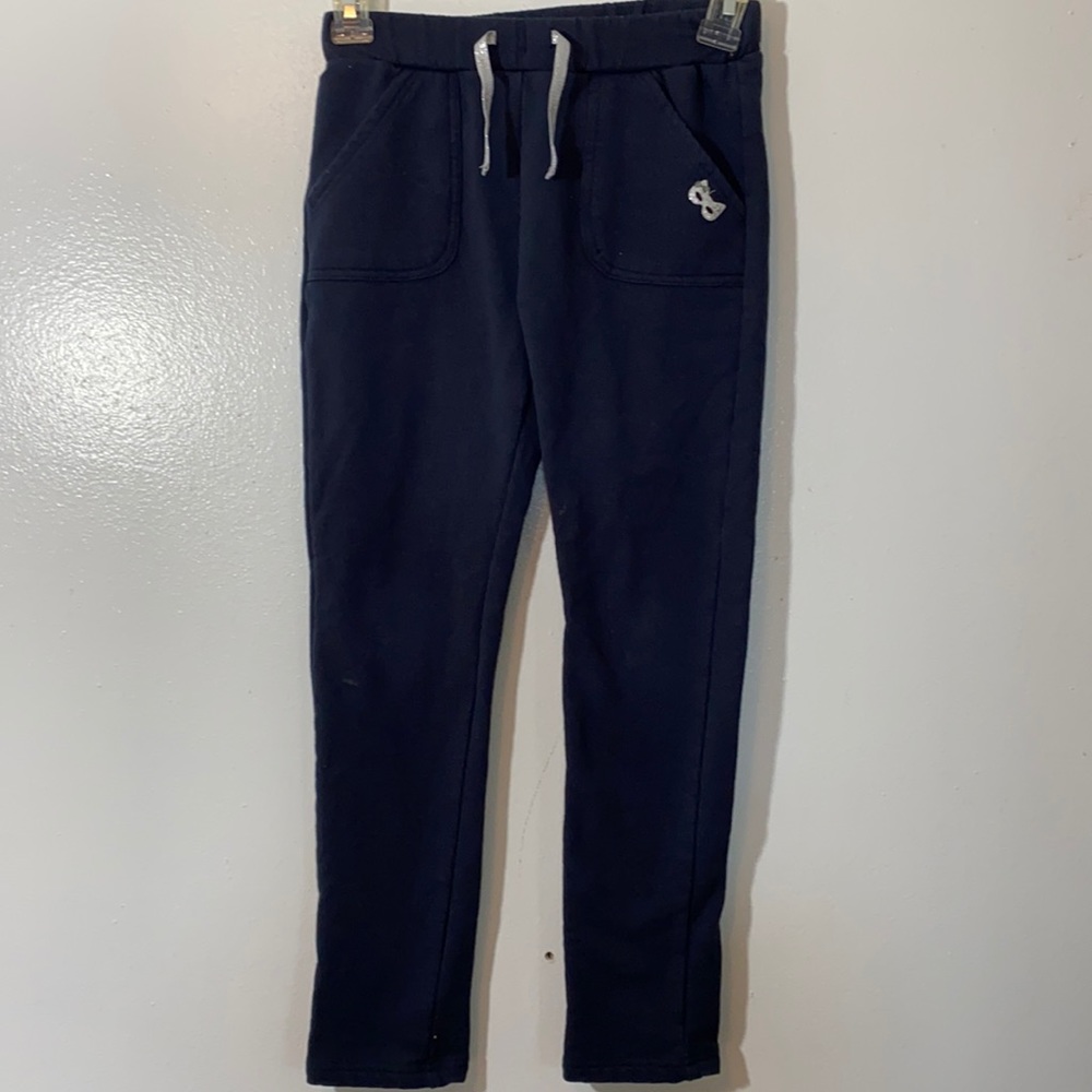 3 Pommes Girls Navy Blue Sweat Pants Silver Tie 9-10 XC